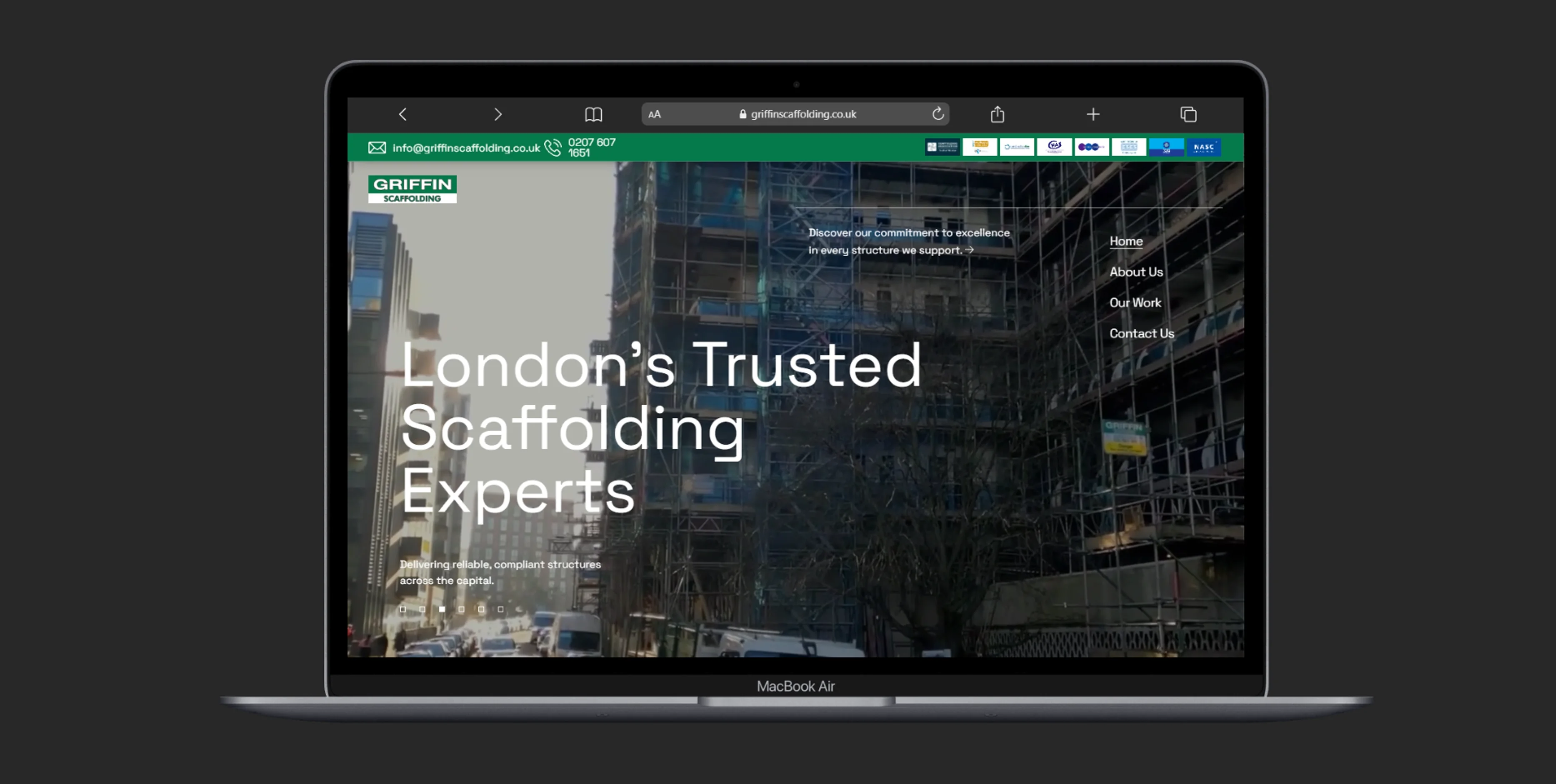 Griffin Scaffolding website screenshot