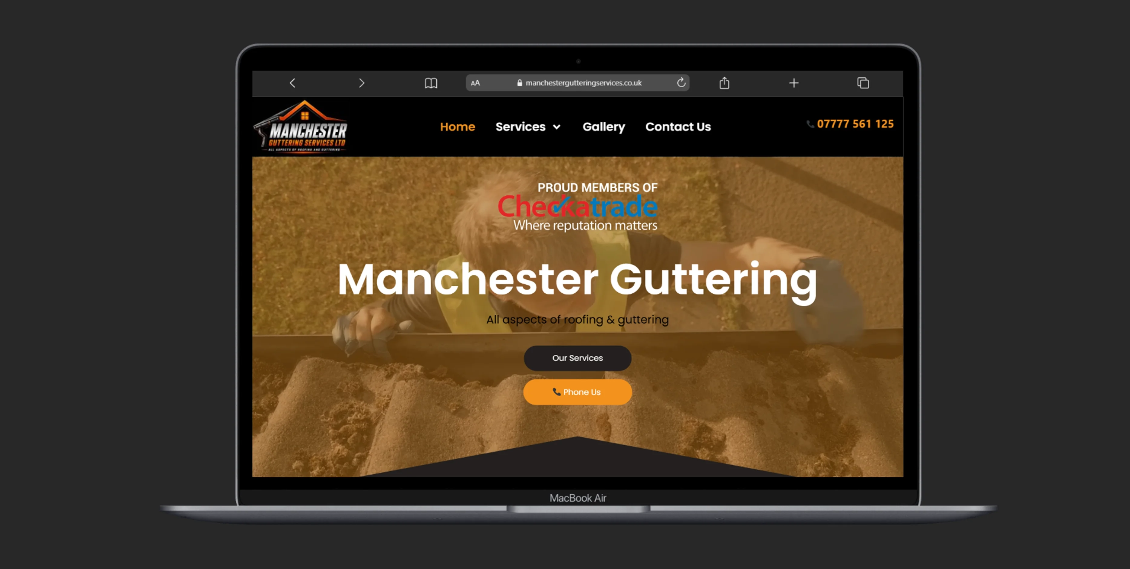 Manchester Guttering Services website screenshot