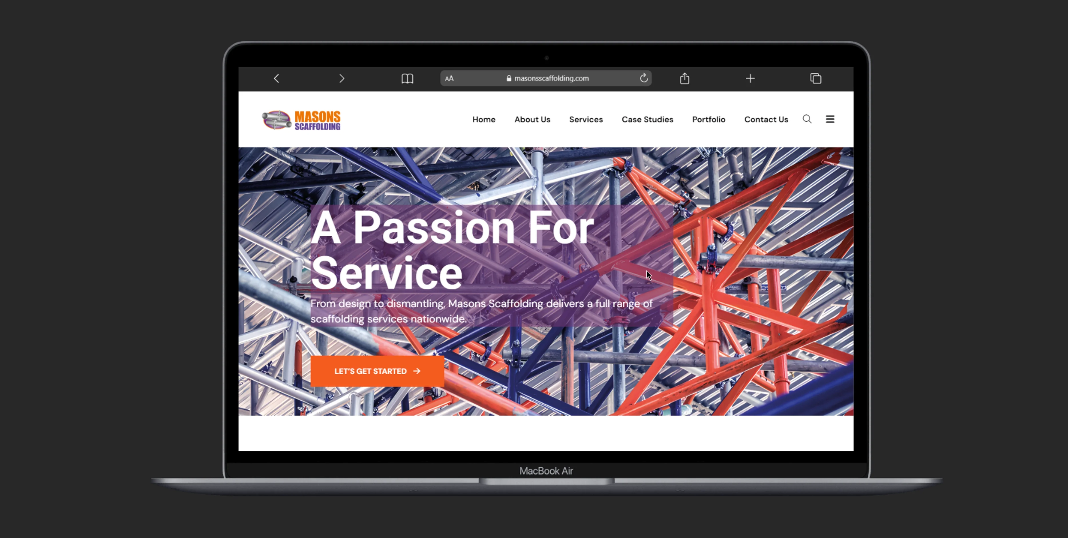 Masons Scaffolding website screenshot