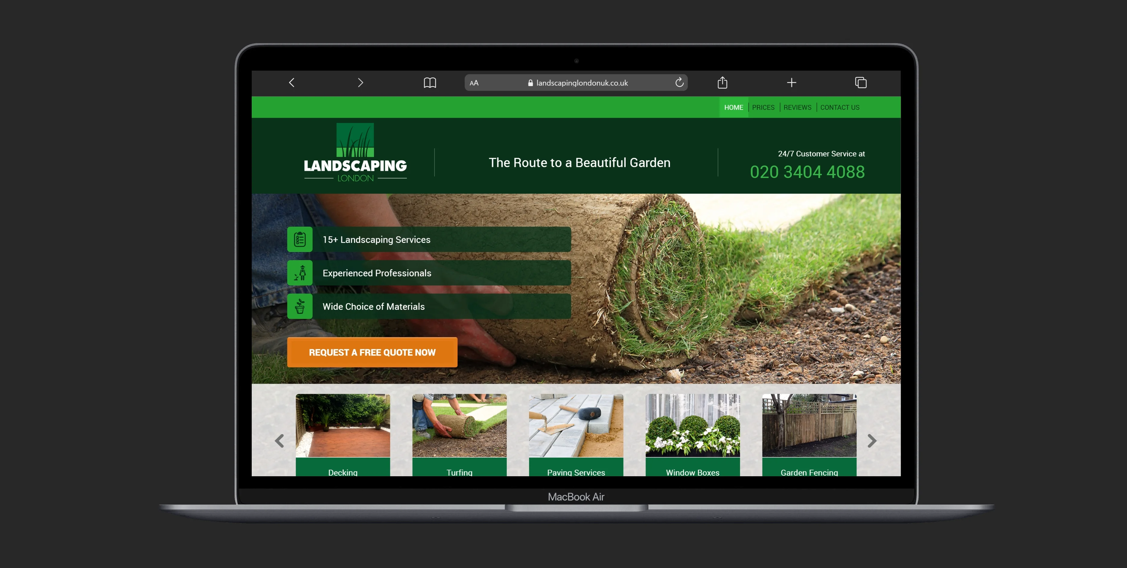 Landscaping London UK website screenshot