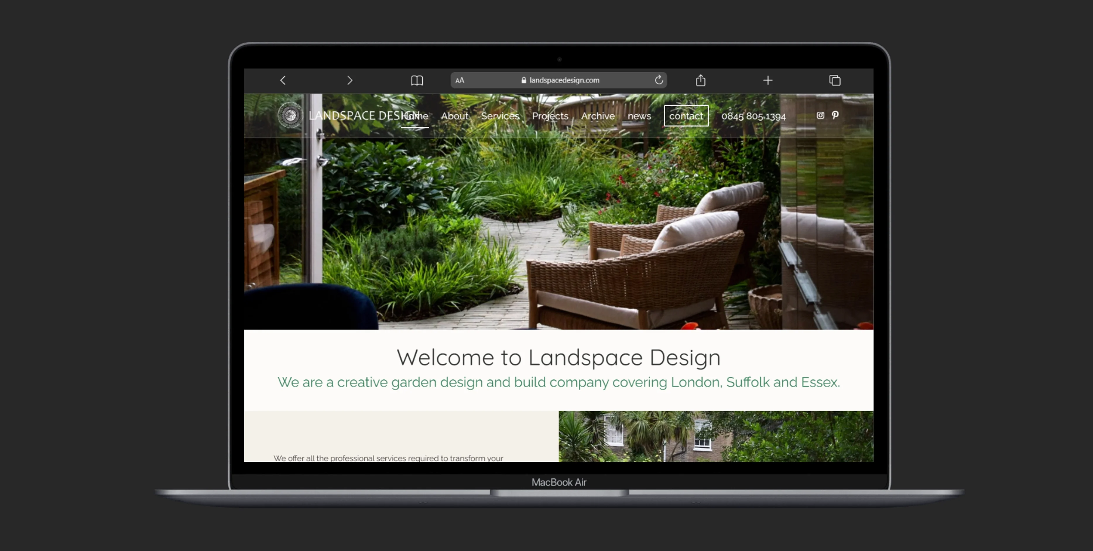 Landspace Design website screenshot