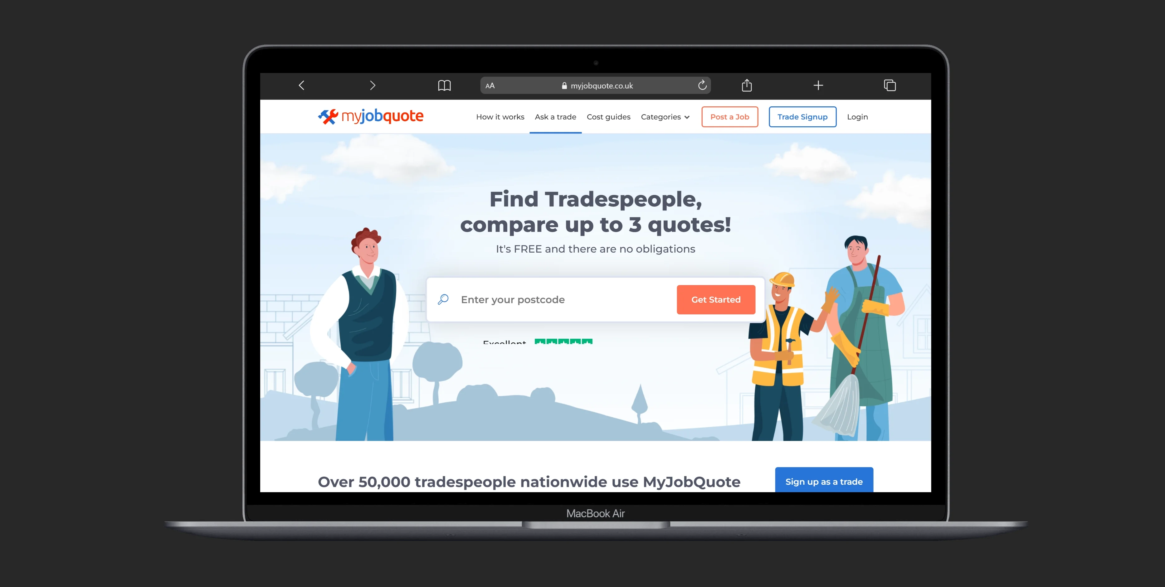 MyJobQuote website screenshot